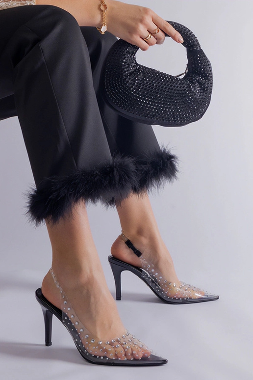 Transparente High Heels mit offener...