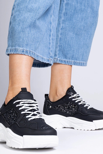 Schwarze Damensneaker mit...