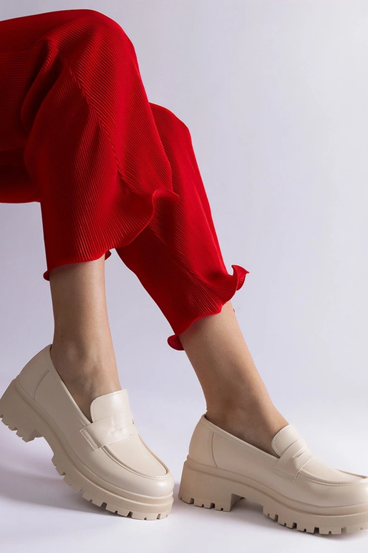 Beige Mokassins aus Ökoleder Fiorenza Beige Mokassins aus Ökoleder Fiorenza