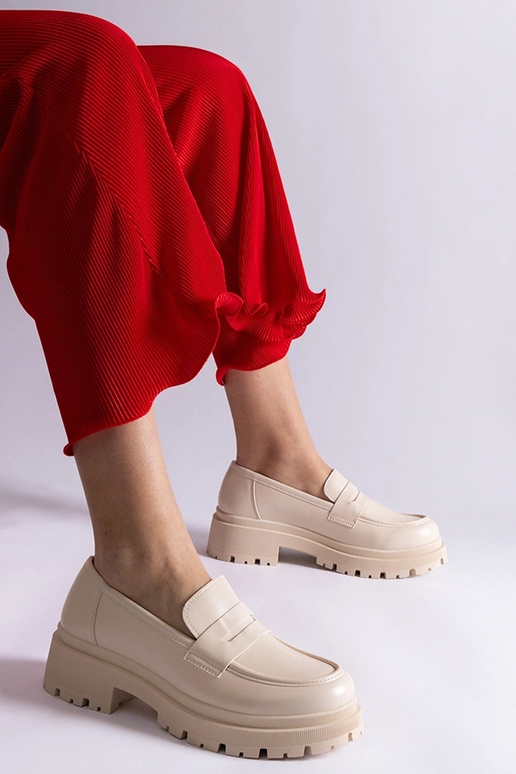 Beige Mokassins aus Ökoleder Fiorenza Beige Mokassins aus Ökoleder Fiorenza