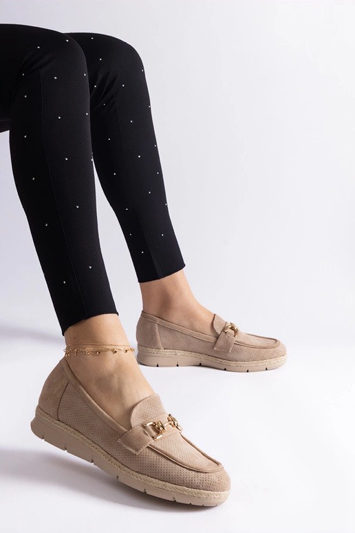 Beige Damen durchbrochene Mokassins... Beige Damen durchbrochene Mokassins...