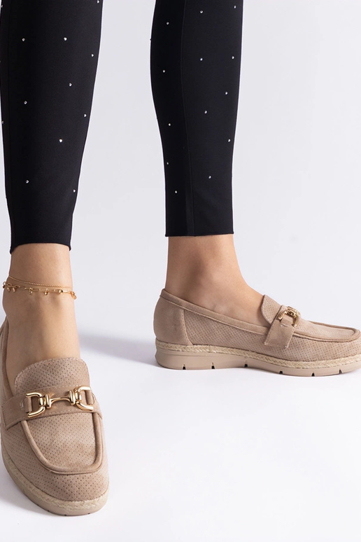 Beige Damen durchbrochene Mokassins... Beige Damen durchbrochene Mokassins...