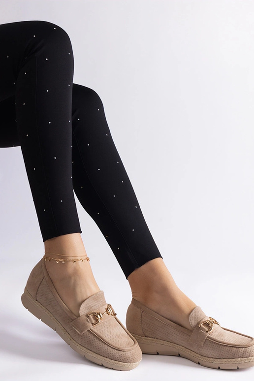 Beige Damen durchbrochene Mokassins... Beige Damen durchbrochene Mokassins...