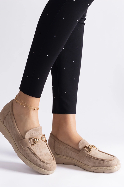 Beige Damen durchbrochene Mokassins... Beige Damen durchbrochene Mokassins...