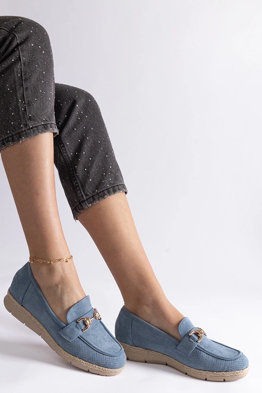 Blaue Damen Schuhe aus Kunstwildleder... Blaue Damen Schuhe aus Kunstwildleder...