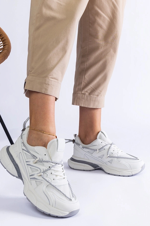 Weiße Damen Sneaker mit massiver...