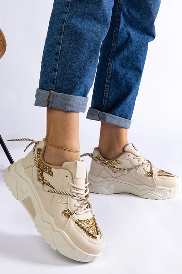 Beige Damen-Sneaker mit... 2