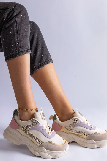Mehrfarbige Sneakers mit Glitzereinsätzen Clorinda 2