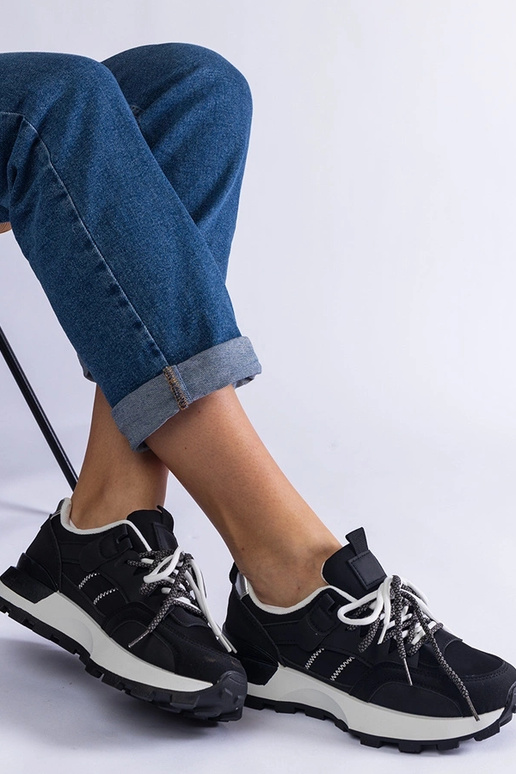 Schwarze Adalia Damen-Sportsneaker