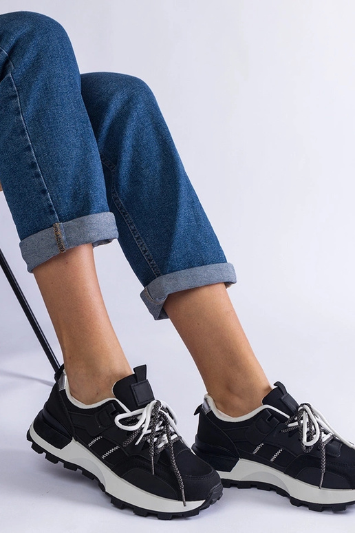 Schwarze Adalia Damen-Sportsneaker