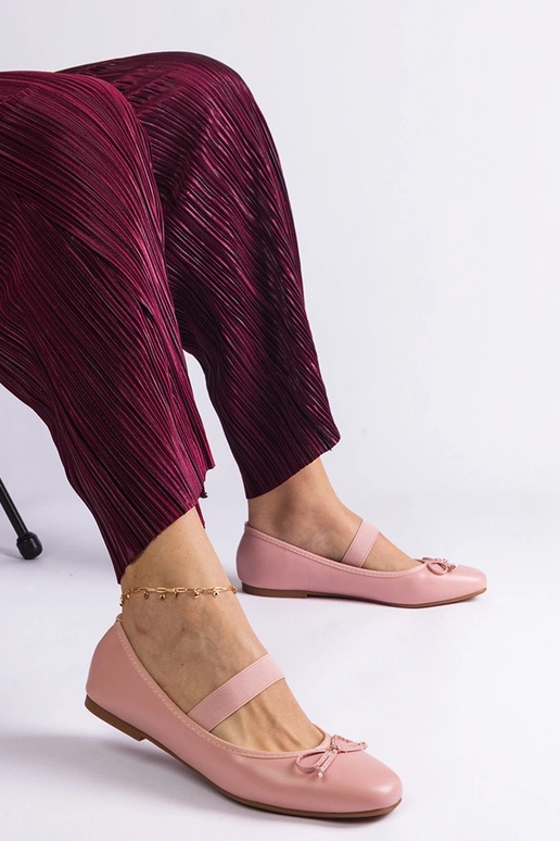 Rosa Ballerinas mit Gummizug und...