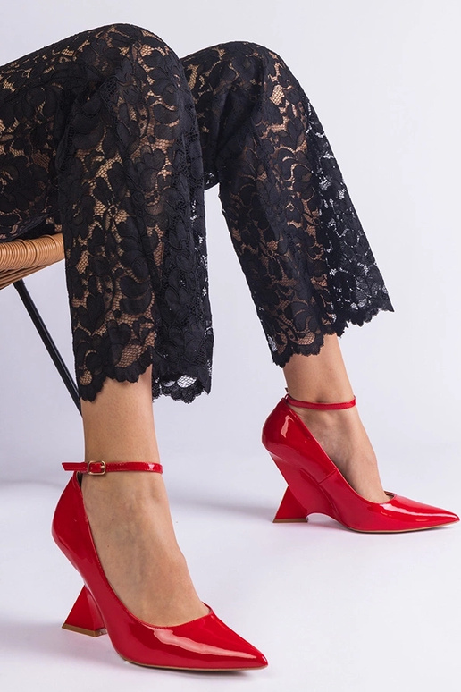 Rote lackierte Wedges Florianda