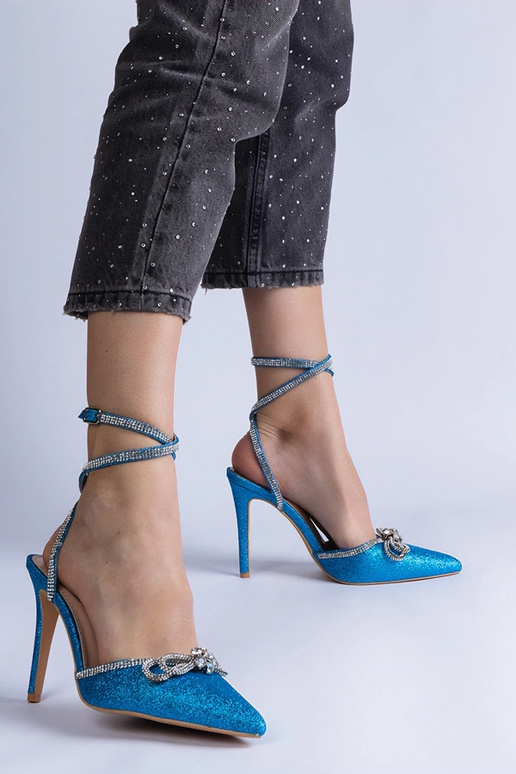 Gemre Damen Pumps in Blau mit hohem...