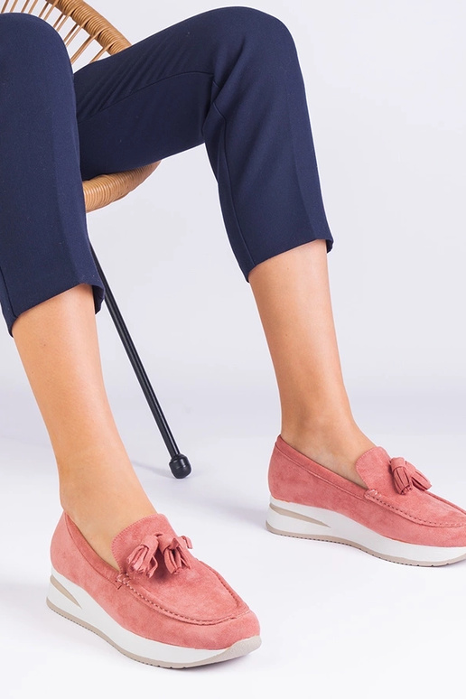 Rosa Damen-Plateau-Loafer mit... Rosa Damen-Plateau-Loafer mit...