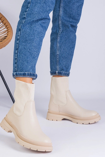 Beige Stiefeletten mit... 2