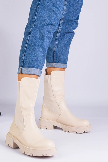 Beige Stiefeletten mit... 2