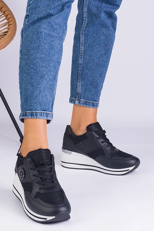 Schwarze Damen-Sneaker mit...