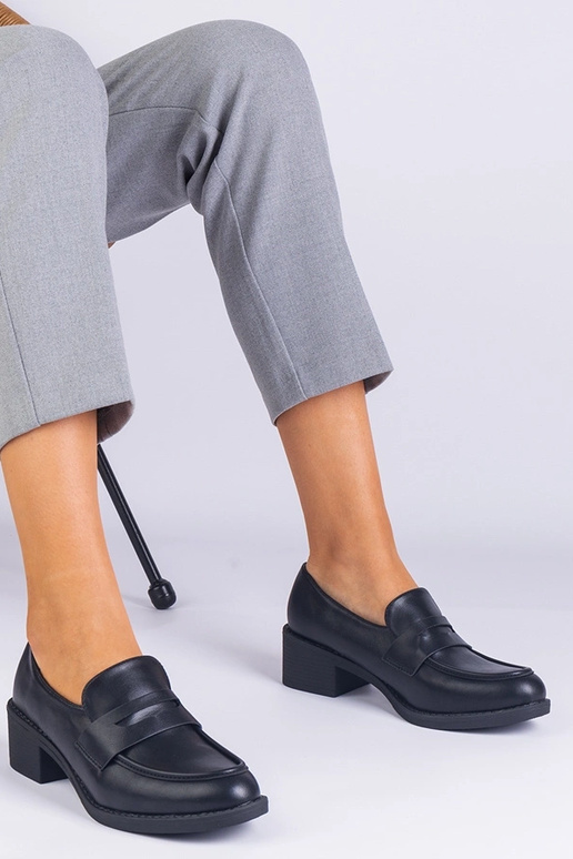 Schwarze Damenschuhe aus Ökoleder mit...