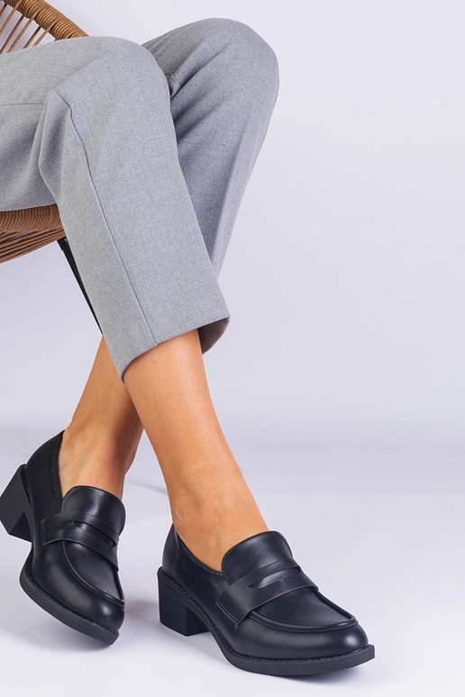 Schwarze Damenschuhe aus Ökoleder mit...