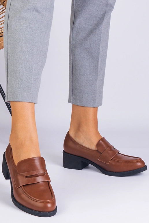 Braune Damenschuhe aus Ökoleder mit...