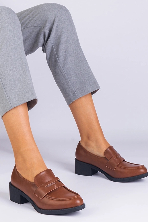 Braune Damenschuhe aus Ökoleder mit...