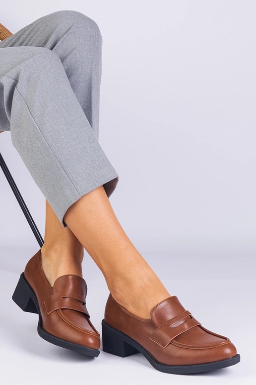 Braune Damenschuhe aus Ökoleder mit...