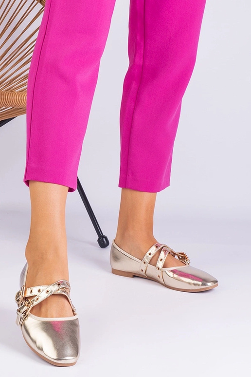 Goldene Ballerinas aus Kunstleder...