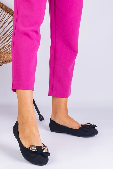 Schwarze klassische Ballerinas mit Schleife Merasol 2