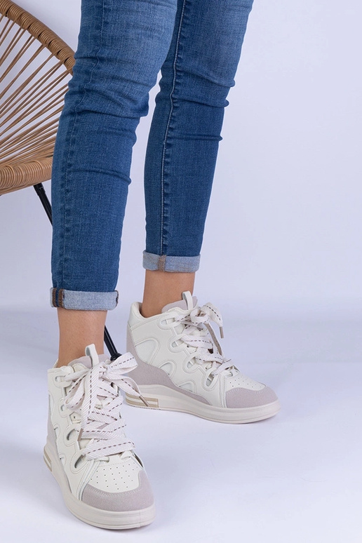 Weiße Damen-Sneaker mit dicken...