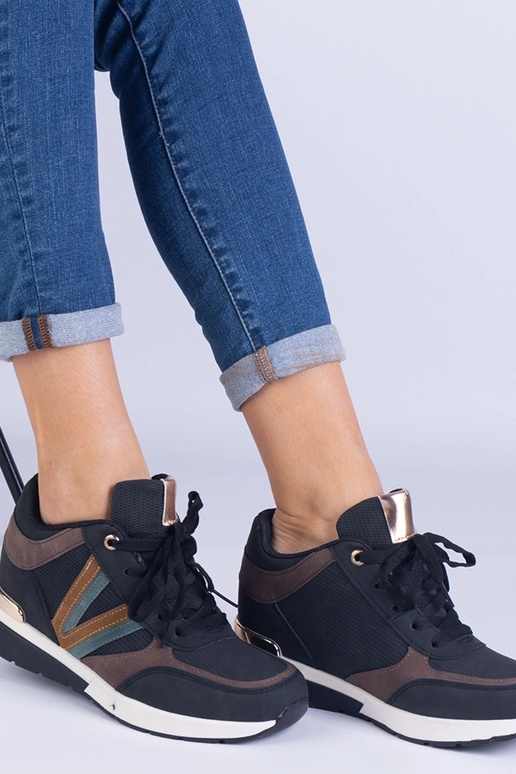 Schwarze Damen-Sneaker mit...