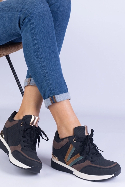 Schwarze Damen-Sneaker mit...