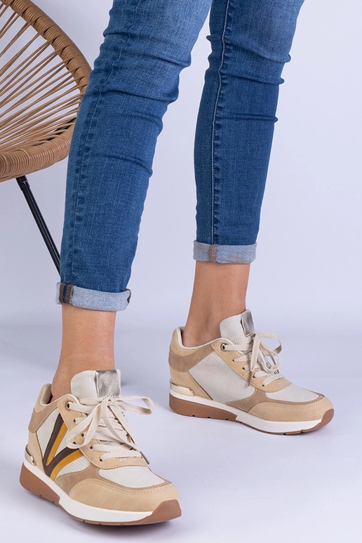 Braune Damen-Sneaker mit verstecktem...