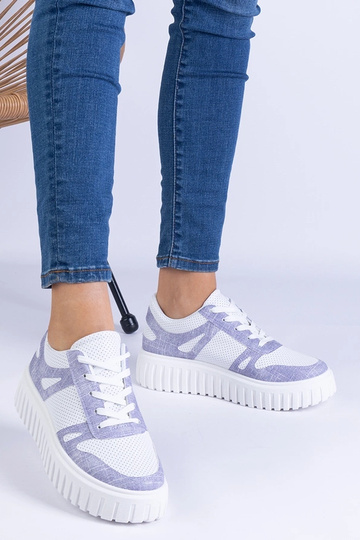 Lilafarbene, durchbrochene Sneaker mit massiver Lusinda-Sohle 2