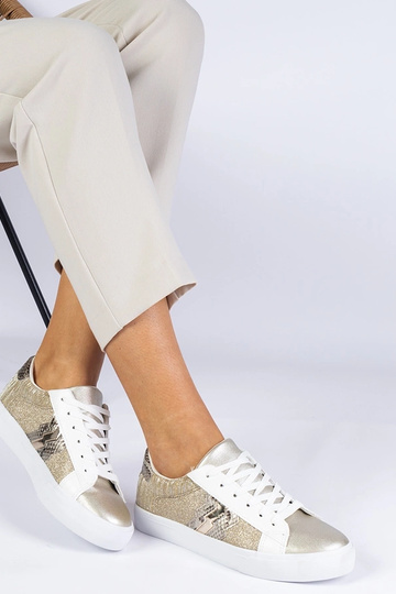 Goldene Damen-Sneaker mit...