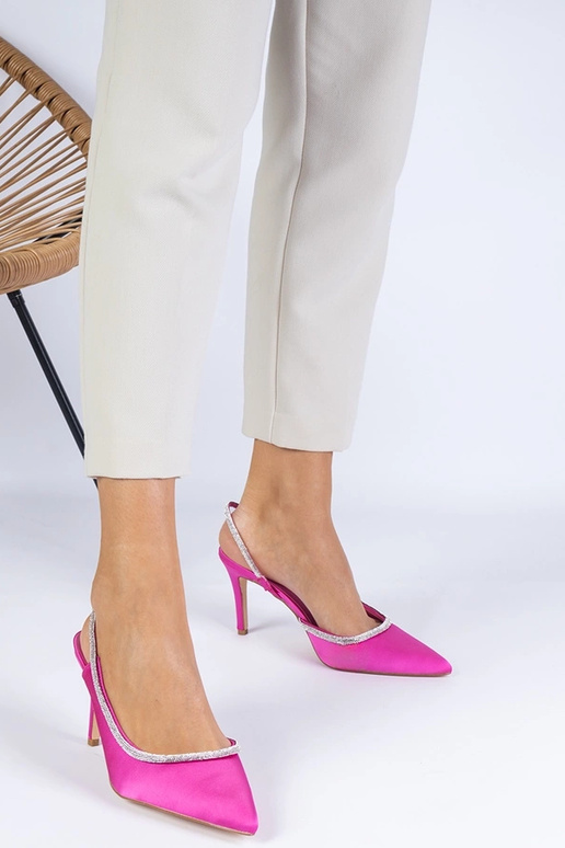 Mrozzi Rosa Satin Pumps mit...