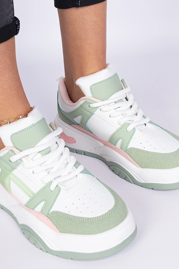 Grüne Sneakers mit dicken Schnürsenkeln Luciana