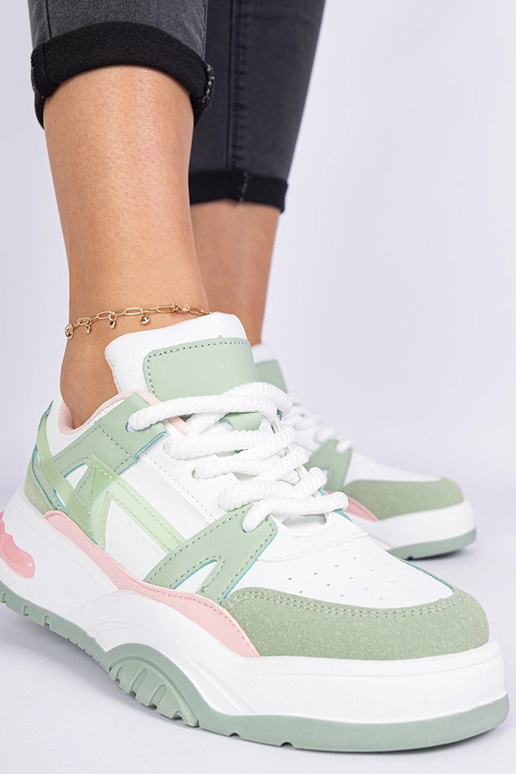 Grüne Sneakers mit dicken...