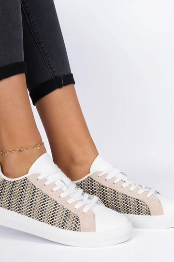 Beige Damen-Sneakers aus Stoff Bellisio 2