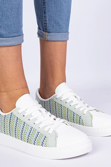 Grüne Damen-Sneakers aus Stoff Bellisio 2