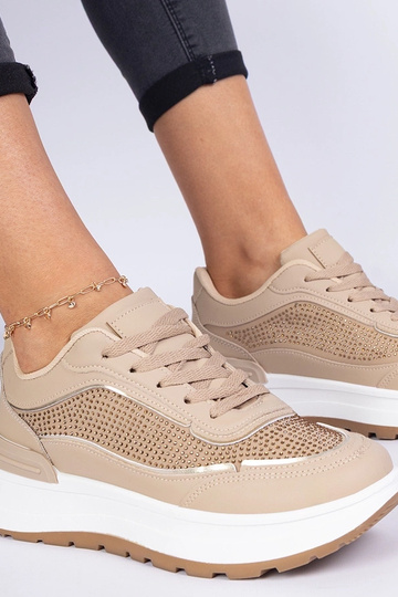 Braune Damen-Sneakers mit Zirkonia Fucco 2