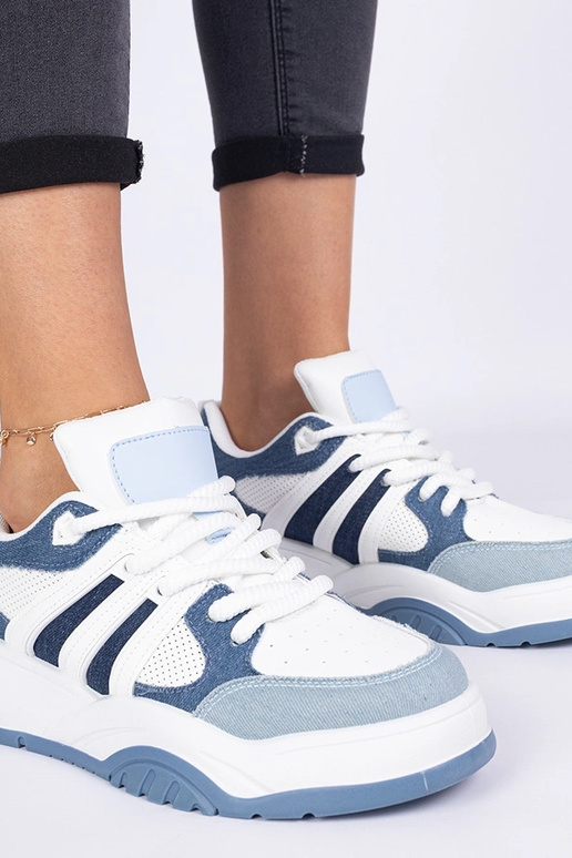 Blaue Damen-Sneakers mit massiver...