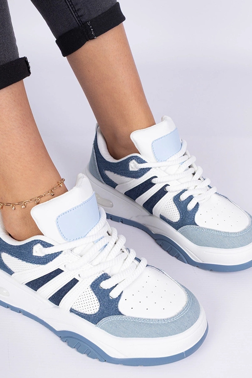 Blaue Damen-Sneakers mit massiver...