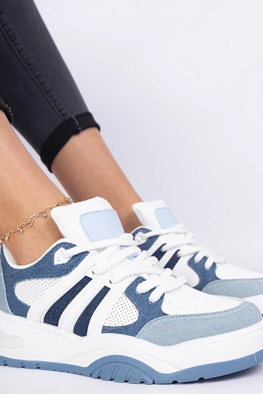 Blaue Damen-Sneakers mit massiver...