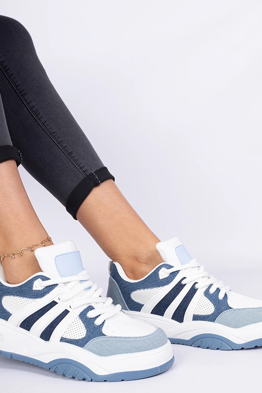 Blaue Damen-Sneakers mit massiver...
