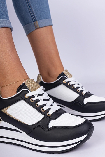 Schwarze Sneakers mit Glitzer und metallischem Einsatz Olaria 2