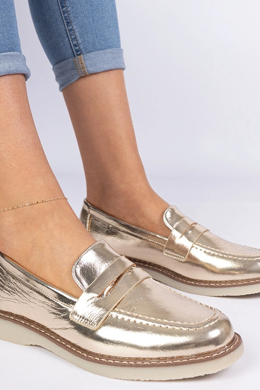 Goldene klassische Damenmokassins Merisa Goldene klassische Damenmokassins Merisa