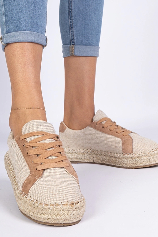 Braune Damen-Espadrilles mit...