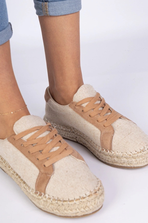 Braune Damen-Espadrilles mit...