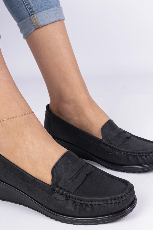 Schwarze Mokassins für Damen mit...