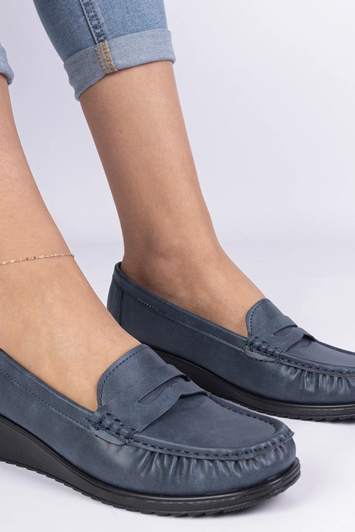 Blaue Mokassins für Damen mit...